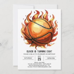 Invitación Cumpleaños del Boho Net Pastel Basketball