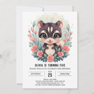 Invitación Cumpleaños del Boho Skunk encantado