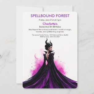 Invitación Cumpleaños del Bosque Encantado Hada Oscura