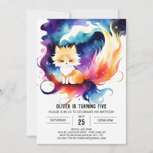 Invitación Cumpleaños del bosque Red Fox encantado