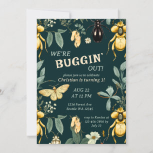 Invitación Cumpleaños del bosque Woodland Bug Forest