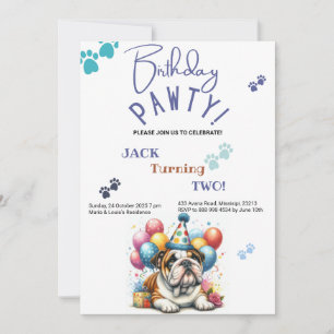 Invitación Cumpleaños del Bulldog de la Patria Perro Personal