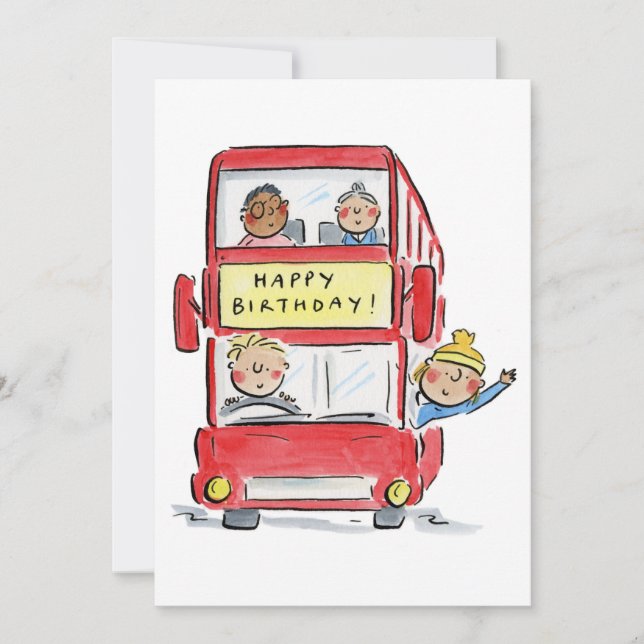 Invitación Cumpleaños del bus (Anverso)
