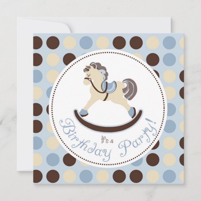 Invitación Cumpleaños del caballo azul rocoso (Anverso)