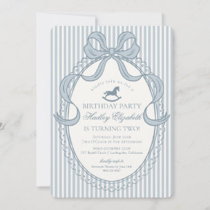 Invitación Cumpleaños del Caballo de Balanza con Lazo Coquett