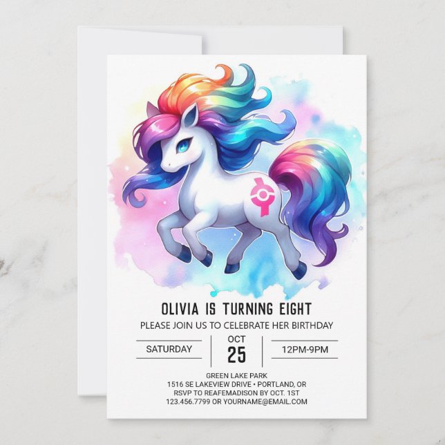Invitación Cumpleaños del Caballo Digital de la Granja (Anverso)