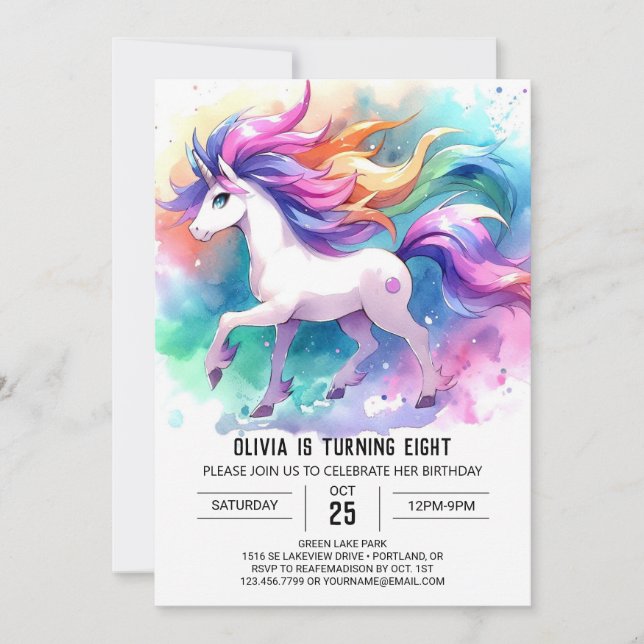 Invitación Cumpleaños del caballo digital de la moda (Anverso)