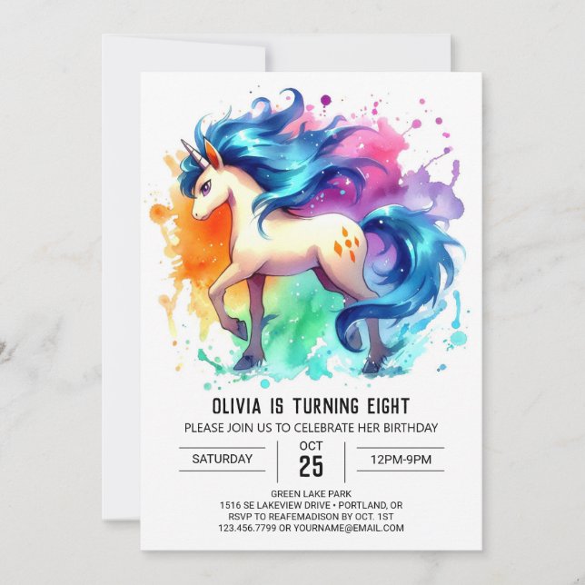 Invitación Cumpleaños del Caballo Imprimible Boho (Anverso)