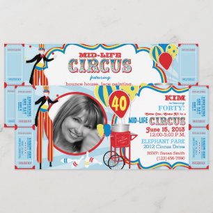 Invitación Cumpleaños del caminante del zanco del circo del