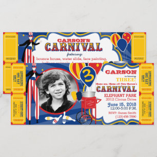 Invitación Cumpleaños del caminante del zanco del circo del