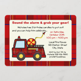 Invitación Cumpleaños del camión de bomberos
