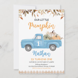 Invitación Cumpleaños del Camión de Calabaza Azul