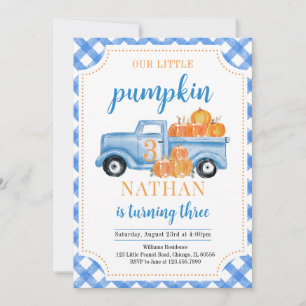 Invitación Cumpleaños del Camión de Calabaza Azul