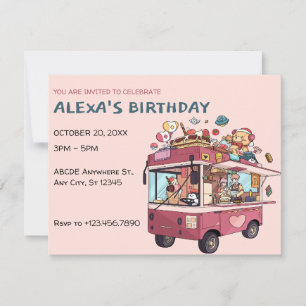 Invitación cumpleaños del camión de helados