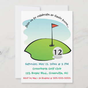 Invitación Cumpleaños del Campo de Golf Editable