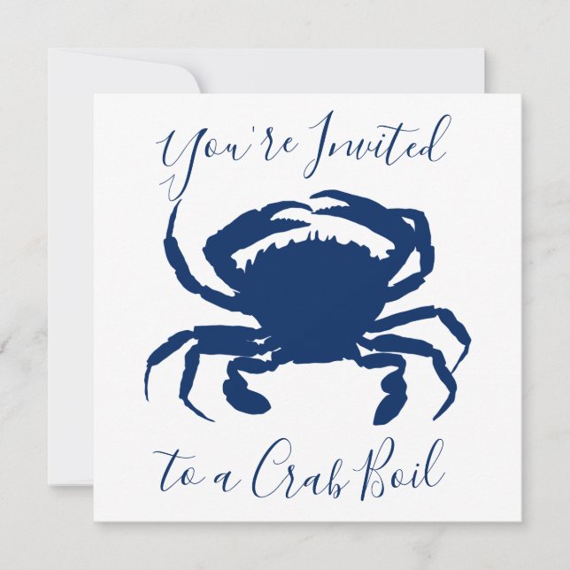 Invitación Cumpleaños del Cangrejo Azul de la Marina (Anverso)