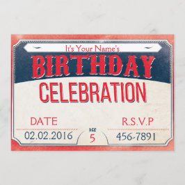 Invitación Cumpleaños del Carnaval Azul y Rojo del Personaliz