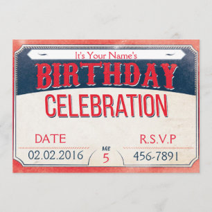 Invitación Cumpleaños del Carnaval Azul y Rojo del Personaliz