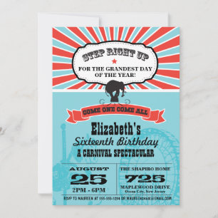 Invitación Cumpleaños del Carnaval de Circo