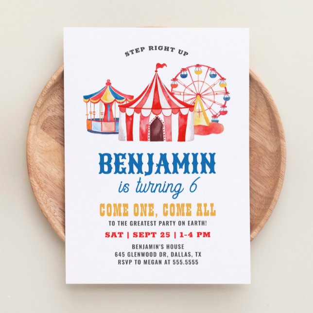 Invitación Cumpleaños del Carnaval de Circo (Subido por el creador)