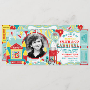 Invitación Cumpleaños del Carnaval de la Casa de Bass