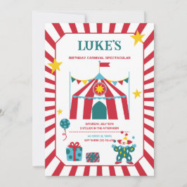 Invitación Cumpleaños del Carnaval Red Playous Circus