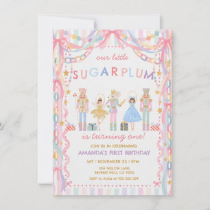 Invitación Cumpleaños del Cascanueces de Azúcar Plum Pastel P