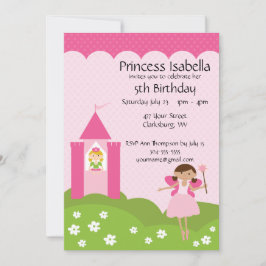 Invitación Cumpleaños del castillo de la princesa de hadas