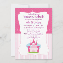 Invitación Cumpleaños del Castillo de la Princesa Rosa