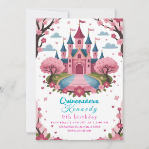 Invitación Cumpleaños del Castillo de la Princesa Rosa para N