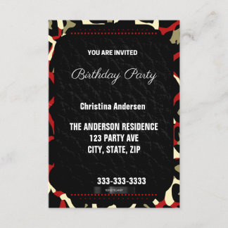 Invitación Cumpleaños del Chetah Rojo