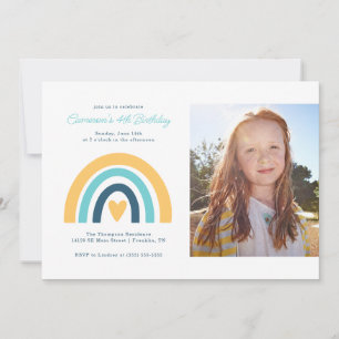 Invitación Cumpleaños del Chica arcoiris colorido - Foto