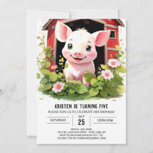 Invitación Cumpleaños del Chica Boho de Piglet, amigos de un