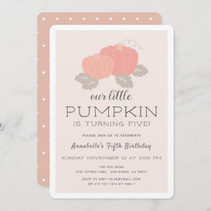 Invitación Cumpleaños del Chica de calabaza rosa Rubor