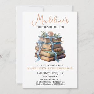 Invitación Cumpleaños del Chica del libro