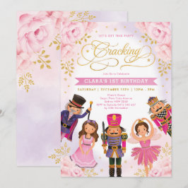 Invitación Cumpleaños del Chica Floral Rubor Gold de Magic Nu