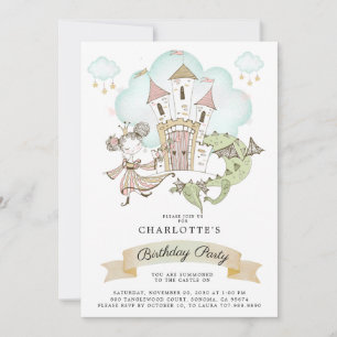 Invitación Cumpleaños del Chica Princess Watercolor
