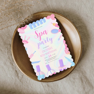 Invitación Cumpleaños del chica temático de Spa
