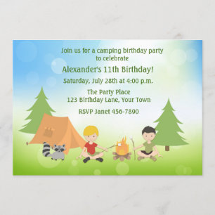 Invitación Cumpleaños del chico camping
