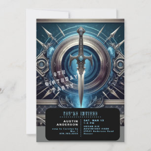 Invitación Cumpleaños del Chico de la Espada Azul