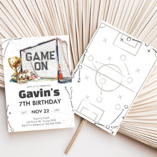 Invitación Cumpleaños del chico fútbol Game On