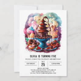 Invitación Cumpleaños del chocolate infantil colorido