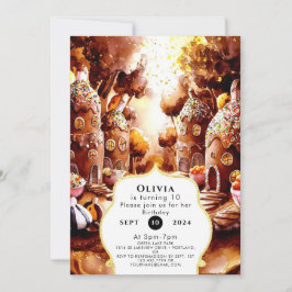 Invitación Cumpleaños del chocolate infantil encantado