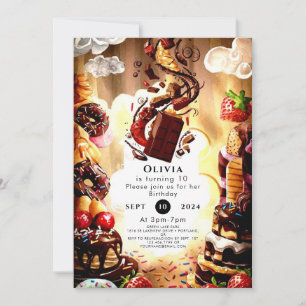Invitación Cumpleaños del chocolate infantil simple