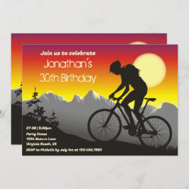 Invitación Cumpleaños del ciclismo de montaña personalizado
