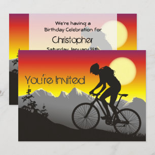 Invitación Cumpleaños del ciclismo de montaña personalizado