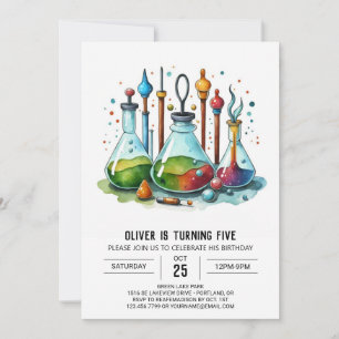 Invitación Cumpleaños del Científico del descubrimiento de lo