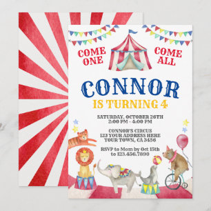 Invitación Cumpleaños del circo