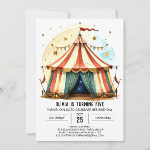 Invitación Cumpleaños del Circo Digital Colorful Joy