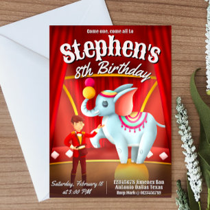 Invitación Cumpleaños del Circo Moderno